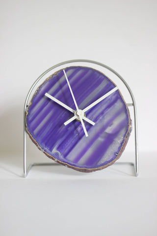 Purple Agate Desk Clock