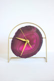 Pink Agate Desk Clock