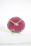 Pink Agate Desk Clock