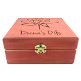 Essential Oils w/ Lotus!! Essential Oil Storage Box 25 Slot 15ml -Pine- Choose Finish and Custom Laser Engravings - Fit dōTERRA Young Living