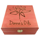 Essential Oils w/ Lotus!! Essential Oil Storage Box 25 Slot 15ml -Pine- Choose Finish and Custom Laser Engravings - Fit dōTERRA Young Living