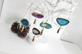 Agate Geode Ornament Set