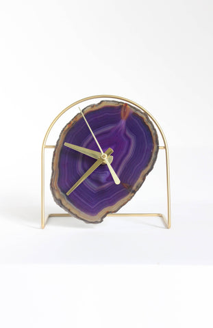 Purple Agate Desk Clock