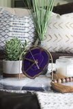 Purple Agate Desk Clock