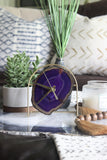 Purple Agate Desk Clock