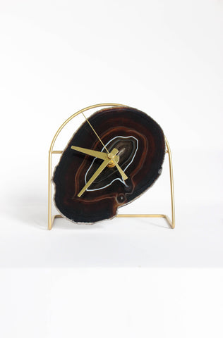Earthtone Agate Desk Clock