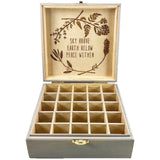 Your name!! Essential Oil Storage Box 25 slot 15mls - fits dōTERRA Young Living and others - choose stain and  laser engraving!