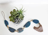 Teal Agate Tassel Garland