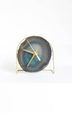 Teal Agate Desk Clock