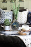 Teal Agate Desk Clock