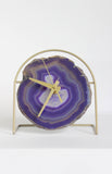 Purple Agate Desk Clock
