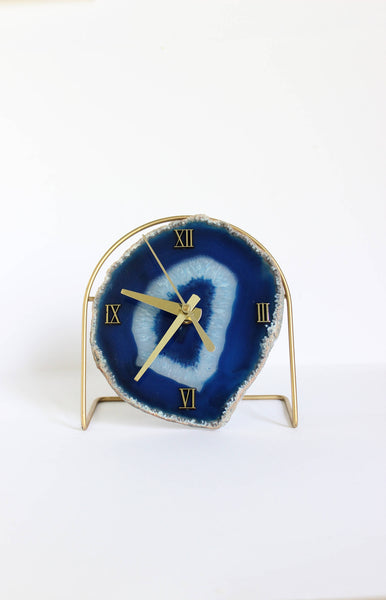 Blue Agate Desk Clock