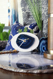 7" Blue Agate Desk Clock