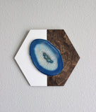 Teal Agate Hex Trio Wall Art
