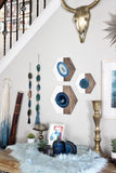 Teal Agate Hex Trio Wall Art