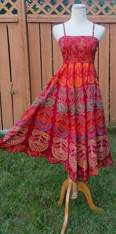 XS/S/M Blue Bohemian Boho dress|Gypsy dress|summer dress|Beach dress|Mandala dress|ethnic dress|1970 style dress|Spaghetti top Dress