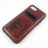 E.O. iPhone 7 Custom Engraved Leather Case Cover with Credit Card Slots - Essential Oil Capable - BRAND NEW!!