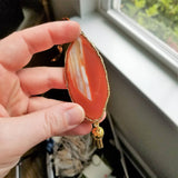 Amber Agate Geode Ornament