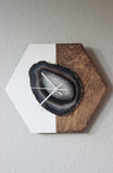 KISMET Design | 10" Black Agate Hex Wall Clock (Silent)