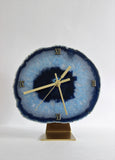 8" Blue Agate Desk Clock