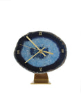 8" Blue Agate Desk Clock