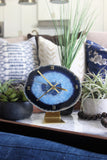 8" Blue Agate Desk Clock