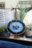 8" Blue Agate Desk Clock