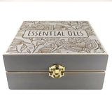YOUR NAME w/ Paisley Print - Essential Oil Storage Box 25 Slot 15ml -Pine- Choose Finish & Custom Laser Engravings -Fit dōTERRA Young Living