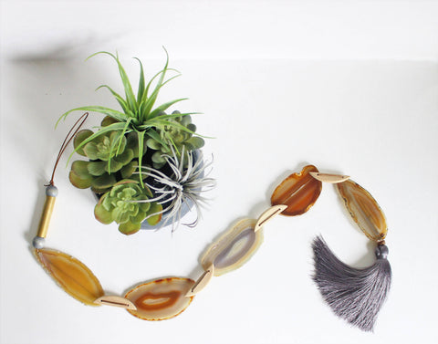 Natural Agate Tassel Garland