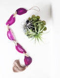 Pink Agate Tassel Garland