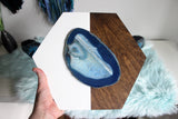 Teal Agate Hex Trio Wall Art
