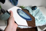 Teal Agate Hex Trio Wall Art