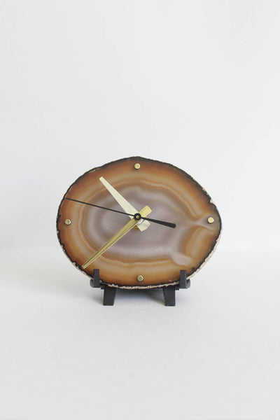 Natural Agate Desk Clock (Silent)