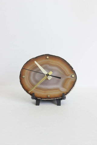 Natural Agate Desk Clock (Silent)