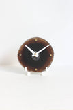 Brown Agate Desk Clock (Silent)