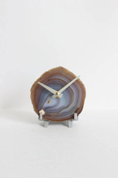 Natural Agate Desk Clock (Silent)