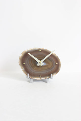 Natural Agate Desk Clock (Silent)