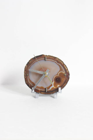 Natural Agate Desk Clock (Silent)