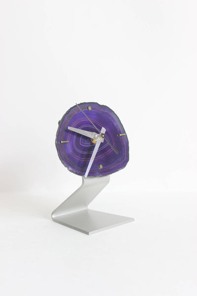 Purple Agate Desk Clock (Silent)
