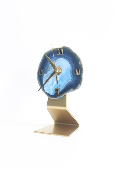 Blue Agate Desk Clock (Silent)