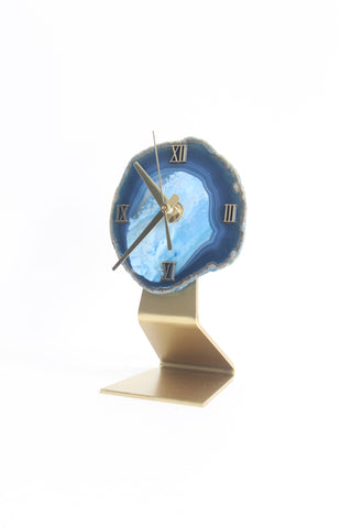 Blue Agate Desk Clock (Silent)