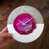 KISMET Design | 8" Pink Agate Wall Clock (Silent)