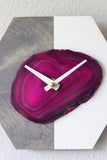 KISMET Design | 8" Pink Agate Hex Wall Clock (Silent)