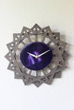 10" Purple Agate Sunburst Wall Clock