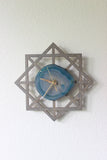 10" Teal Agate Geometric Wall Clock (Silent)