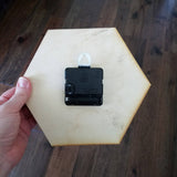 8" Blue Agate Hex Wood Wall Clock (Silent)