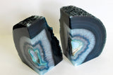 Teal Agate Bookends