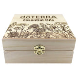 dōTERRA Butterflies and Flowers - Essential Oil Storage Box 25 Slot 15ml - Pine - Custom Laser Engravings - Host Gift New Advocate Gift