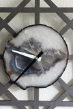 14" Gray Geometric Agate Wall Clock