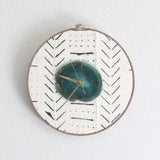 12" Textile Mudcloth Green Agate Wall Clock